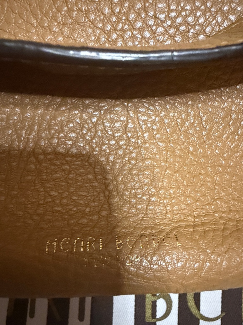 henri bendel tan pebbled leather shoulder bag - Picture 2 of 7
